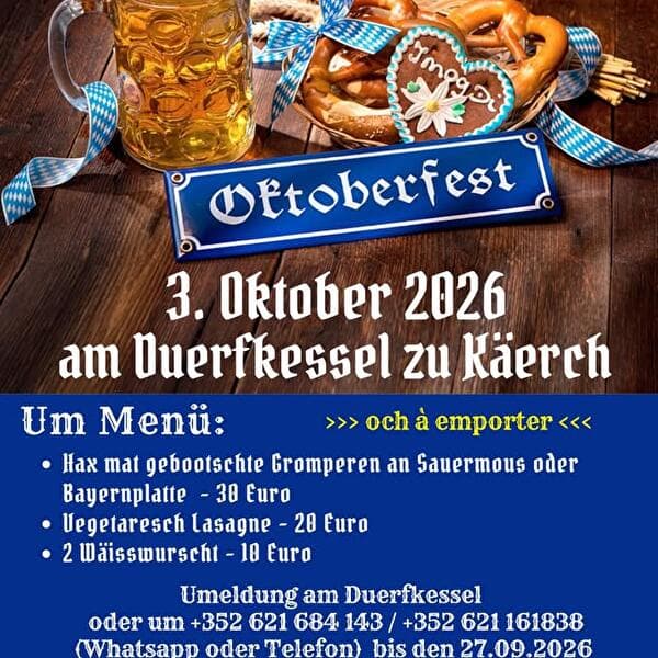Oktoberfest 2026 at Duerfkessel Kaerch