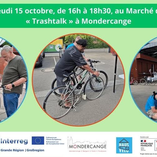 Bike information, collection and repair stand in Mondercange (Interreg Vélab project)