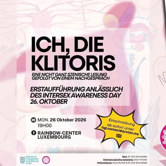 ITGL reading “Ich, die Klitoris” with Anjo Kumst and Erik Schneider