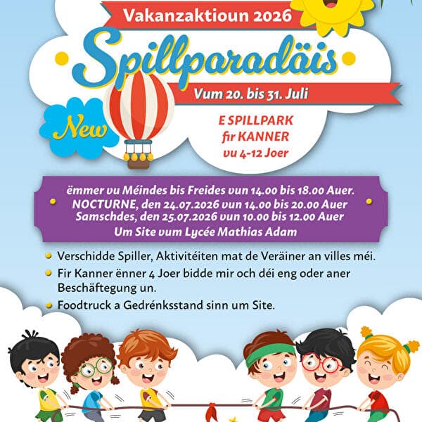 Vakanzaktioun 2026 – Spillparadäis