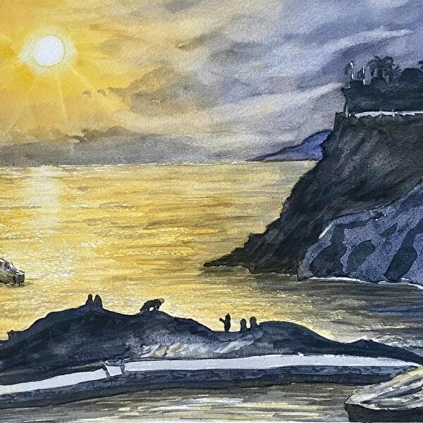 Watercolor Workshop - Sunset over Corsica