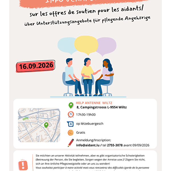Séance d'information sur les offres de soutien pour aidants