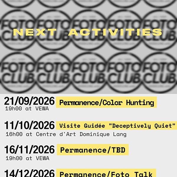 Fotoclub: upcoming activities