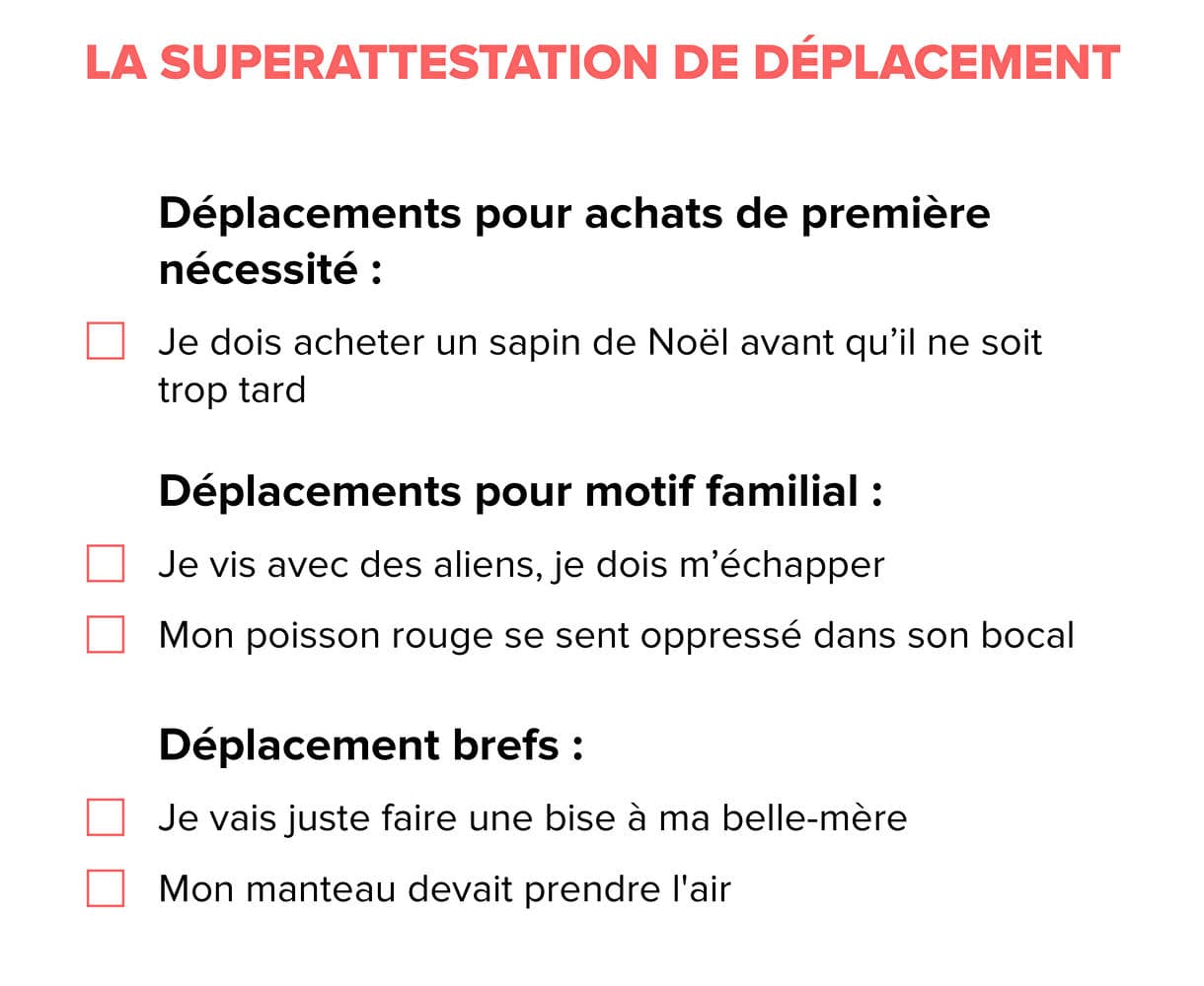 T'as déjà téléchargé ton attestation de déplacement ? Ta super attestation ?